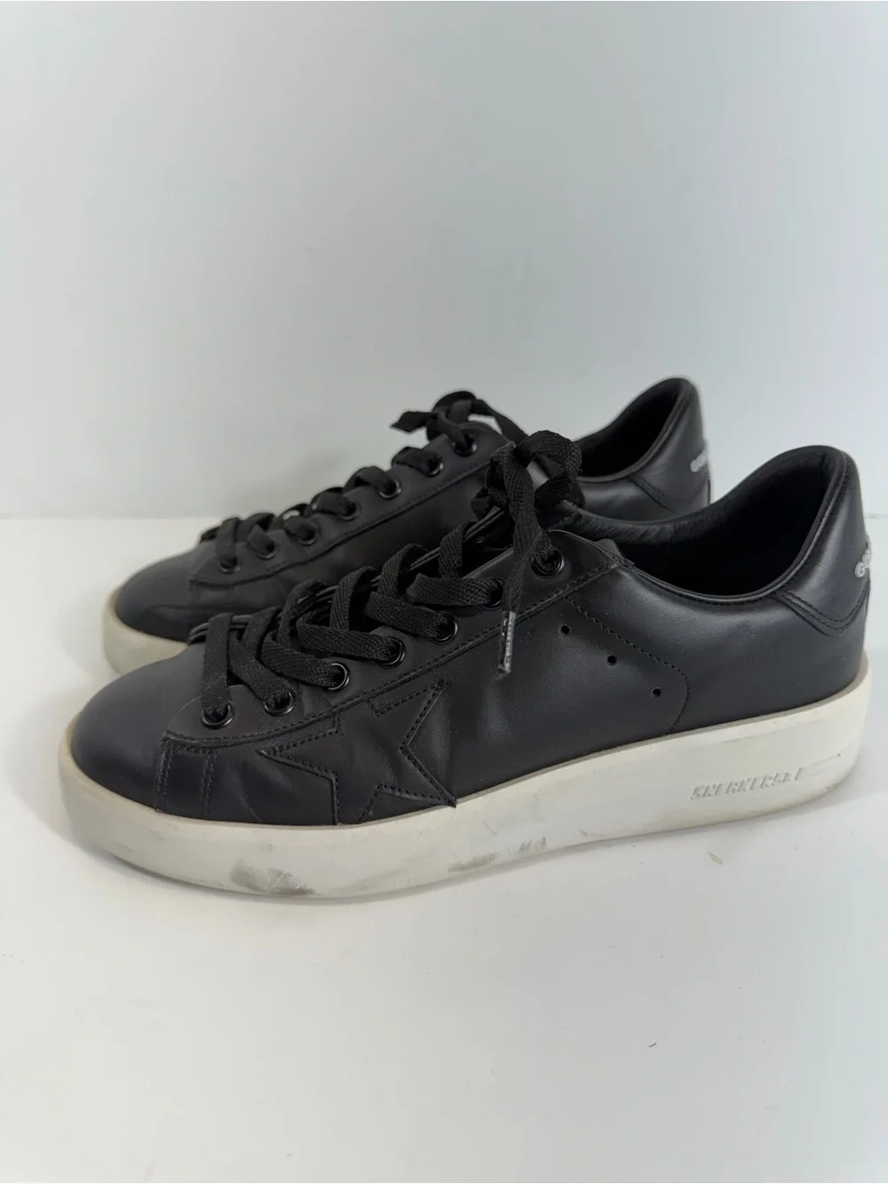 Golden Goose Pure Star Black Leather Low Top Sneakers Women’s EU 37 US 7